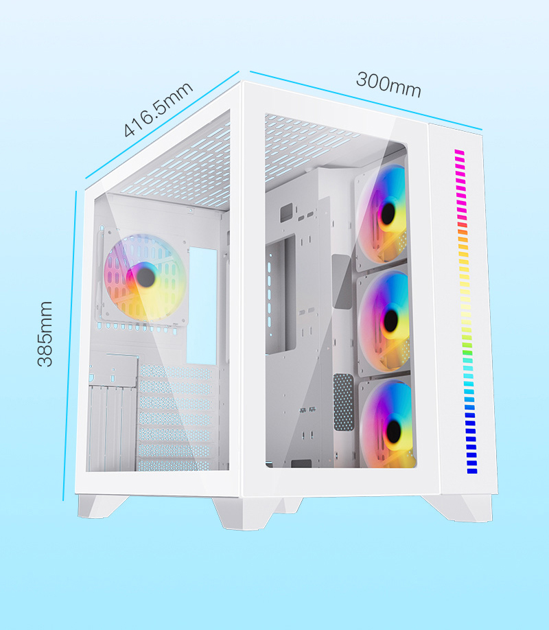 DIYPC ARGB-Q10-W White USB3.0 ATX Mid Tower Gaming Computer Case